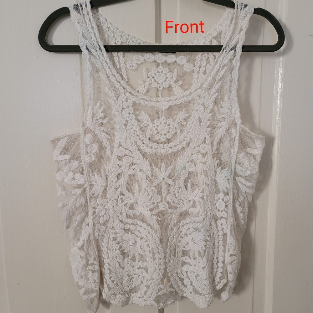White lace shirt